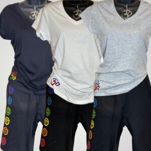 Women's Yoga, Workout, Everyday V-Neck Shirt With Chakras  Symbols