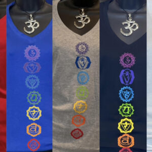 Women Everyday, V-Neck Yoga shirts with Chakras Symbols