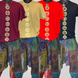 Chakras Symbols Crew Neck Cotton Unisex T-Shirts