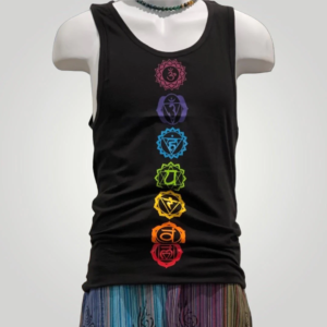 Yoga Summer Tank Top With chakras symbols