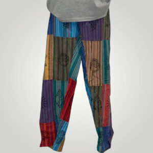 Alibaba Multicolor Patchwork Yoga Comfortable Trousers with Spiritual Symbols Overalls