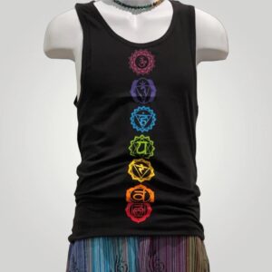 Yoga Summer Tank Top With chakras symbols