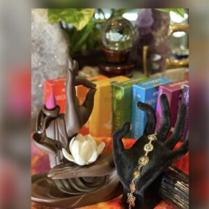 Gold Plated Charkar Charm Beacelet W/Gemstons