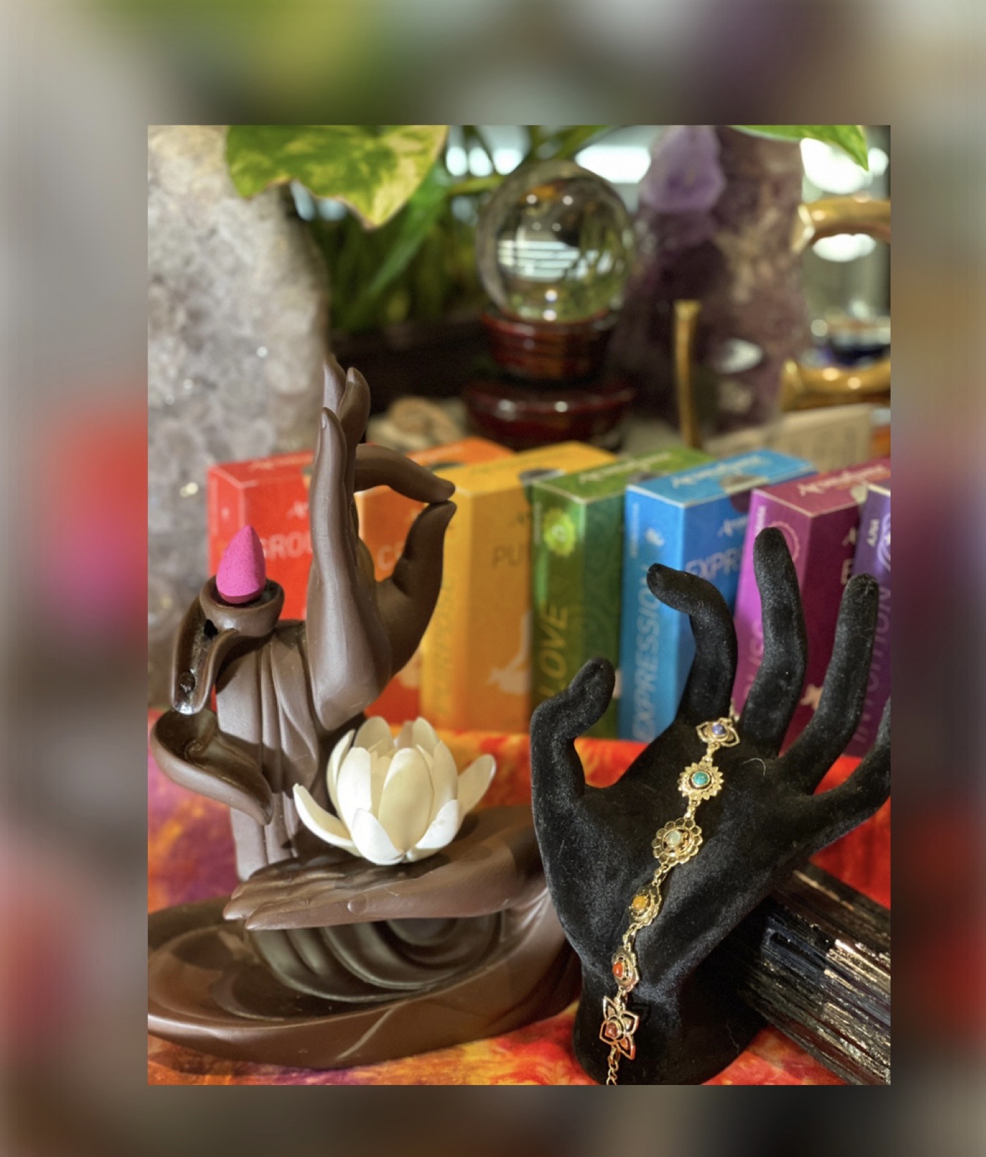 Gold Plated Charkar Charm Beacelet W/Gemstons