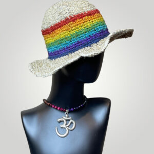 Handmade Hemp Rainbow Hippie Hat