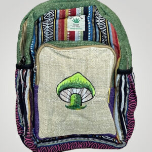 Hemp Tie-Dye Mid-Size Backpack with Mushrooms