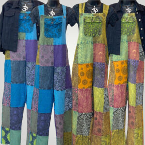 Hippie Harem, Multicolor, Vintage Patchwork Overalls