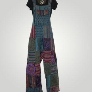 Hippie Woven Unisex Multi-Patchwork Overall