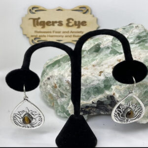 Lotus Flower Earrings with Gemstone