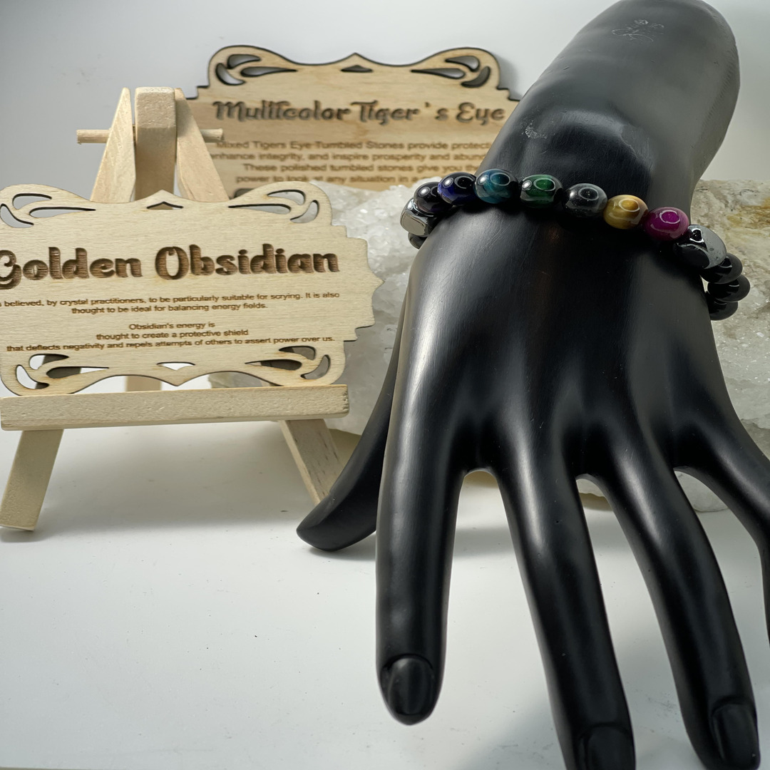 Multicolor 7-Chakras Tiger's Eye Bracelet