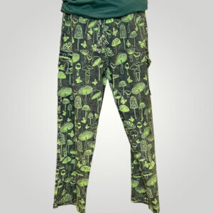 Men's Harem Mushroom Trousers Summer Pants, Beach Pants Drawstring Elastic Waist, Streetwear Mushroom Prints Comfort Casual Cotton with Pockets