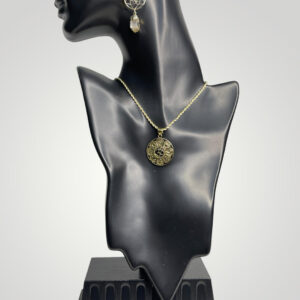 OM Gold Plated Coin Charm with Link Chain