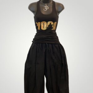 Women's Rasorback Black Yoga Tank Top with Gold Writing