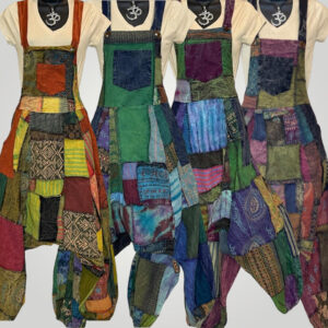 Zen Patchwork Drop Crotch Yoga, Summer Bohemian Jumpsuits