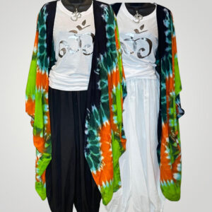 Women's Harem Lightweight  Black Tie-Dye Yoga, Meditation, Balloon Pants