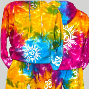 Tie-Dye Glow-in-The-Dark Unisex Hoodie with OM Symbols