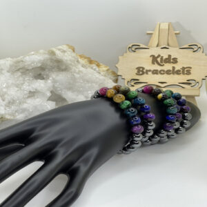Kids Bracelet's Multicolor Tiger's Eye W/Black Hematite